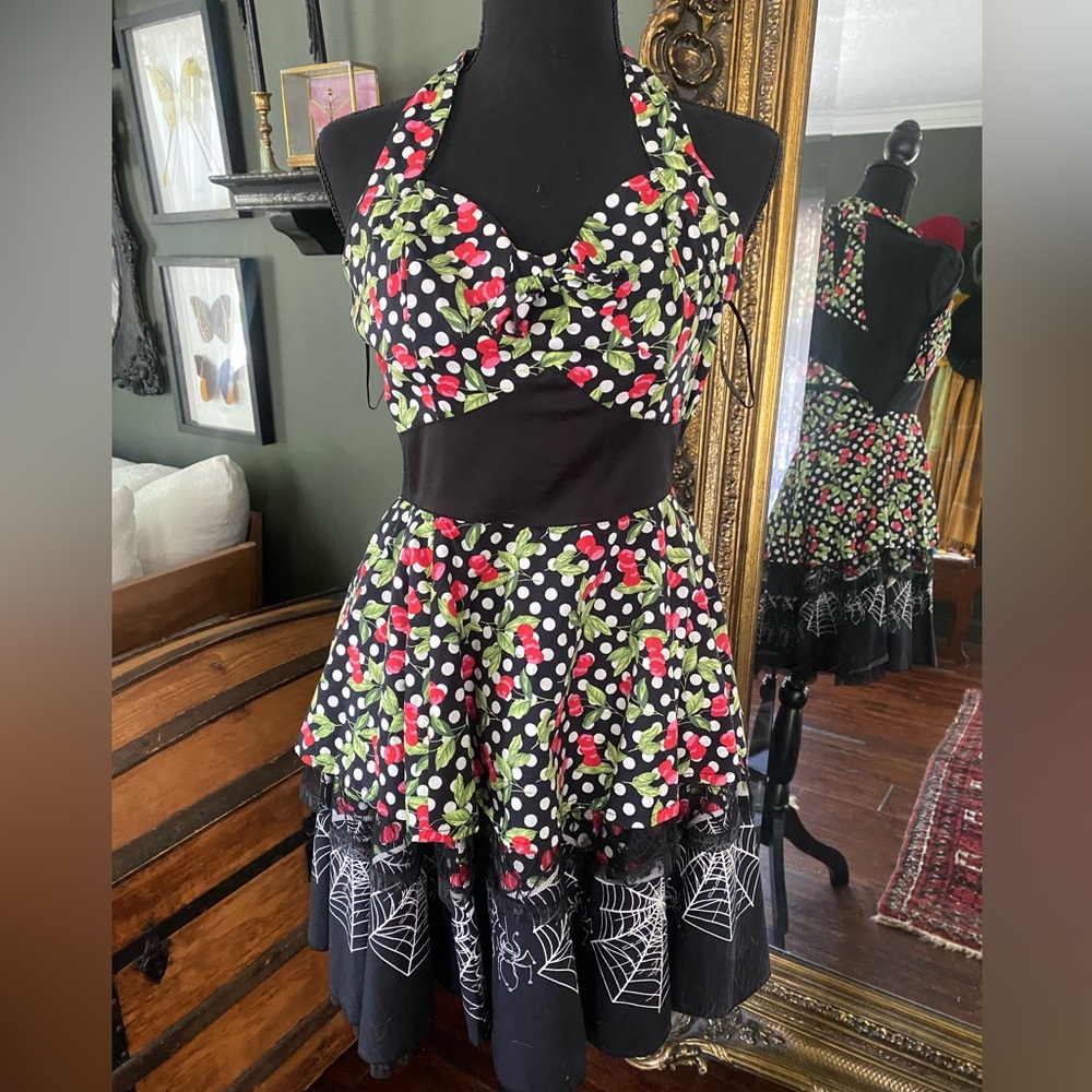 Lovely 50s pinup style spider dress. H&R. Hearts and Roses London 12 Halloween